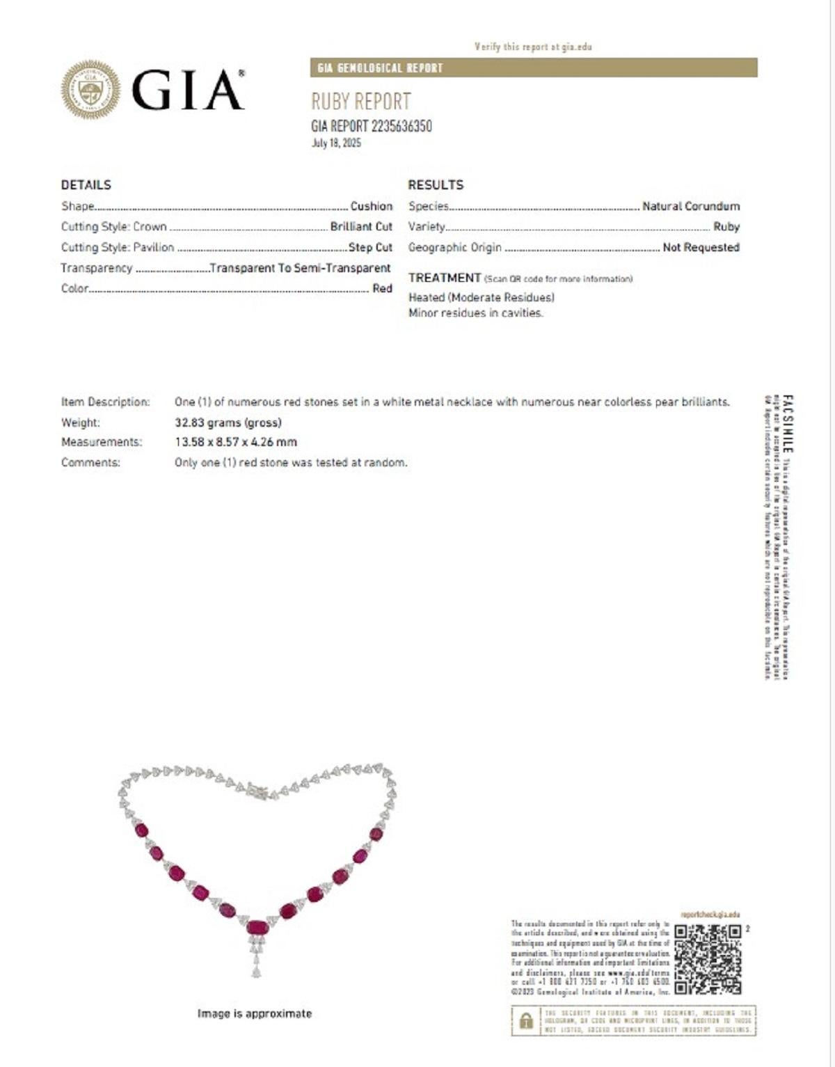 Collana Chandelier in 18K con rubino e diamanti In condizioni Nuovo in vendita a LA, CA