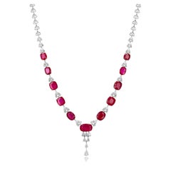 Collier chandelier 18K avec rubis et diamants
