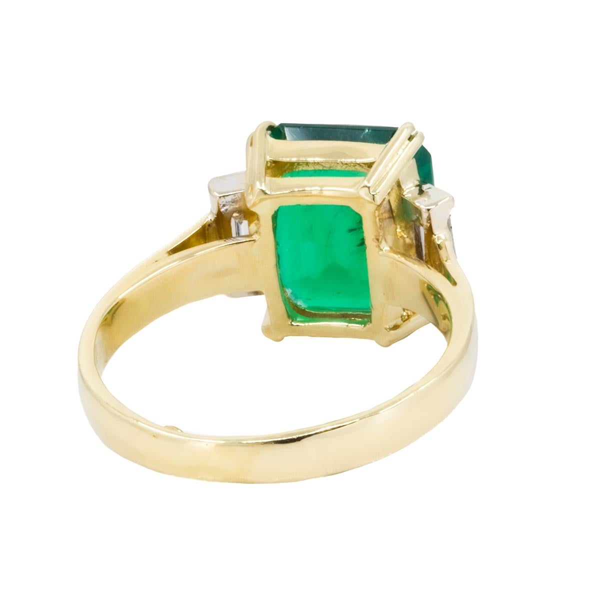 Bague émeraude Chatham 18 carats Excellent état à Sarasota, FL