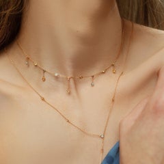 18K Choker with Brazilian Citrine, Peridot, Blue Topaz, Amethyst, and Rhodolite