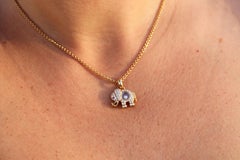 18k Chopard Happy Diamond Elephant Pendant. So Happy Chopard Necklace