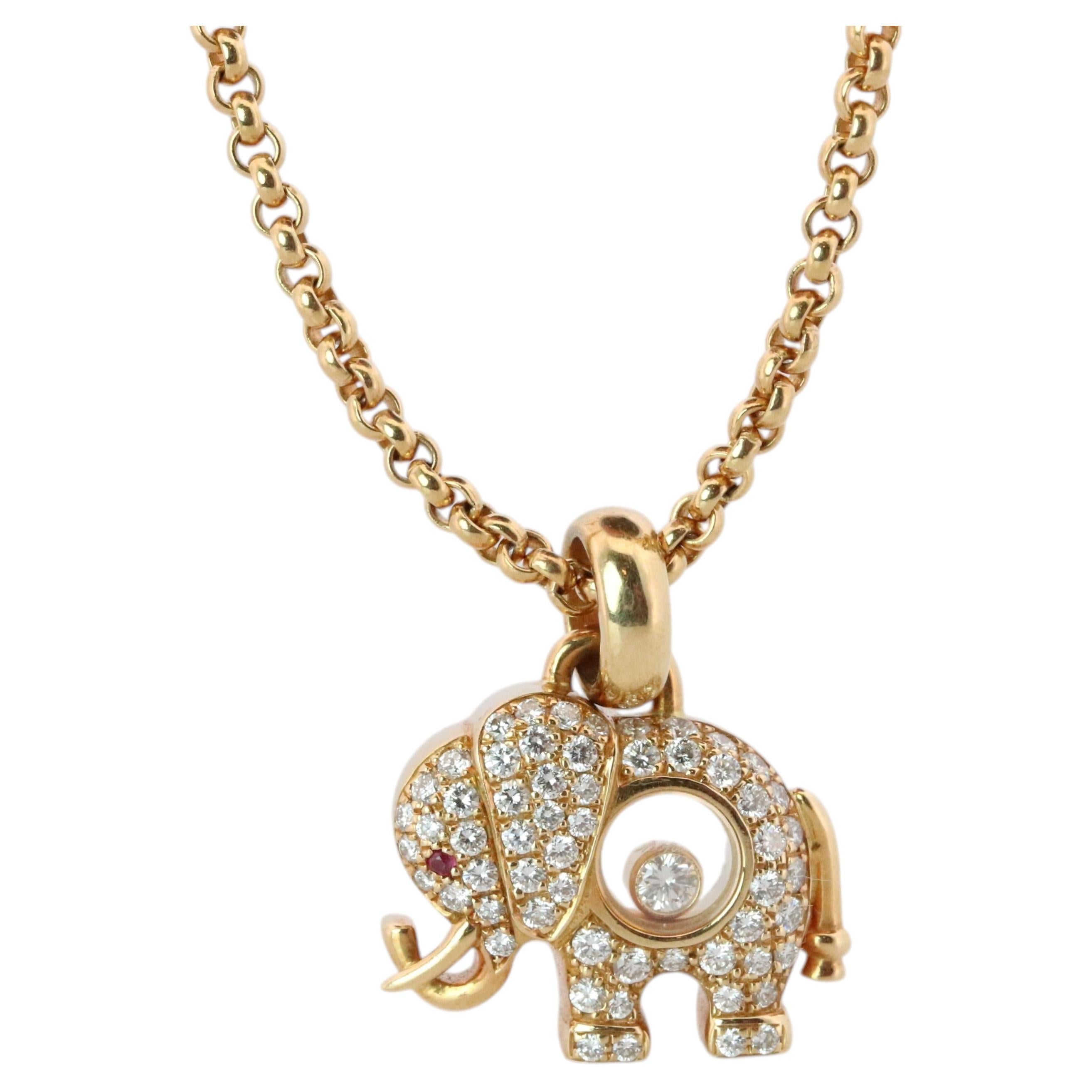Ciondolo Chopard Happy Diamond Elephant 18k. Collana Chopard So Happy