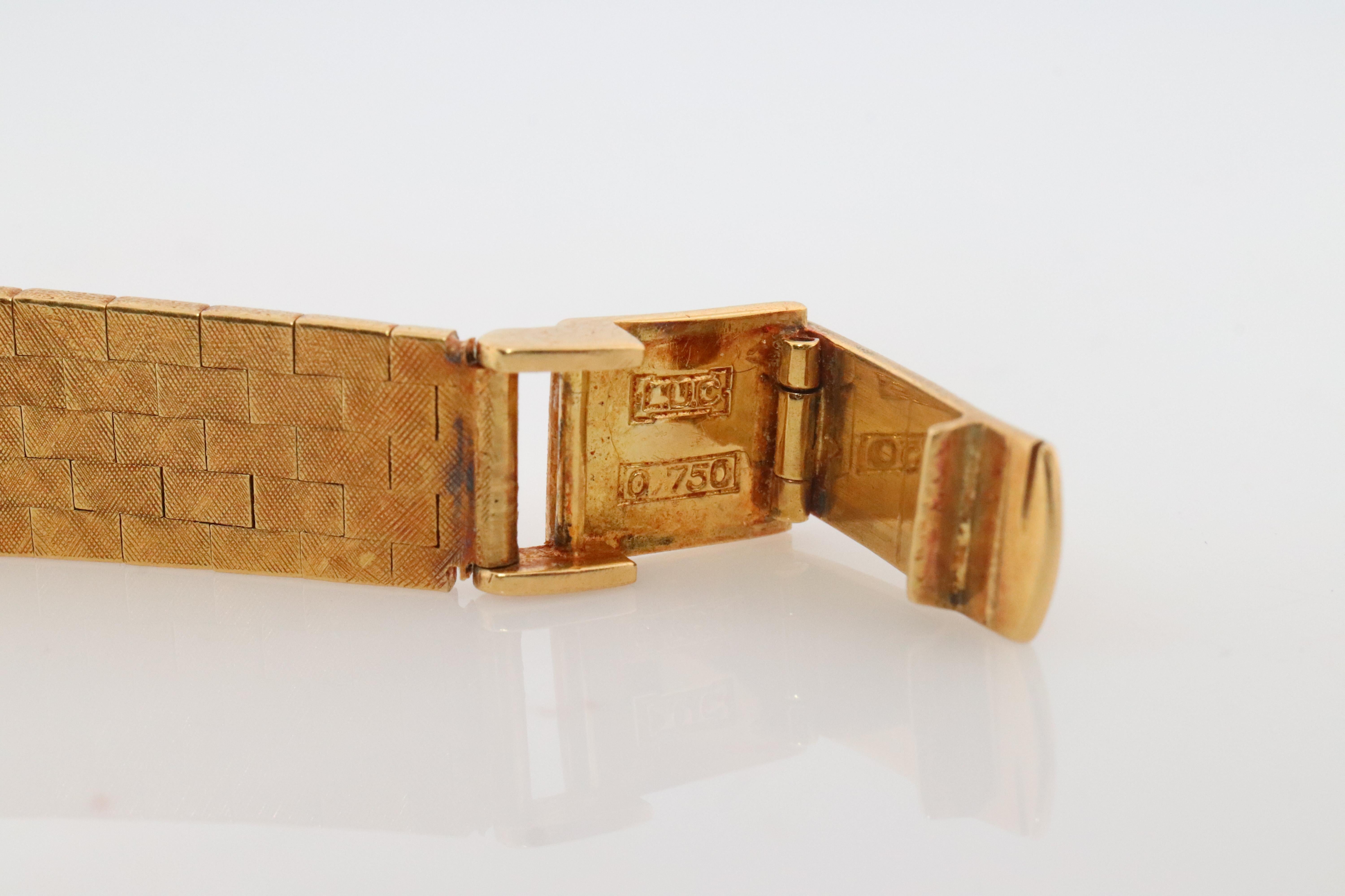 18k Chopard LUC Ladies Manual watch. Vintage Chopard 18k Yellow gold Watch. For Sale 9