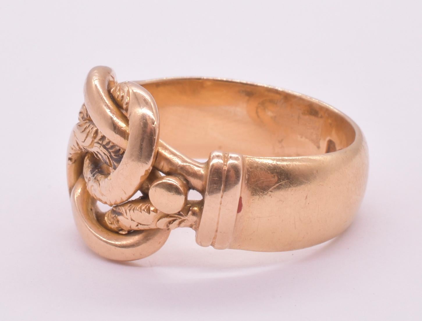 18k Chunky Victorian Lover's Knot Band Ring Hallmarked 1912 1