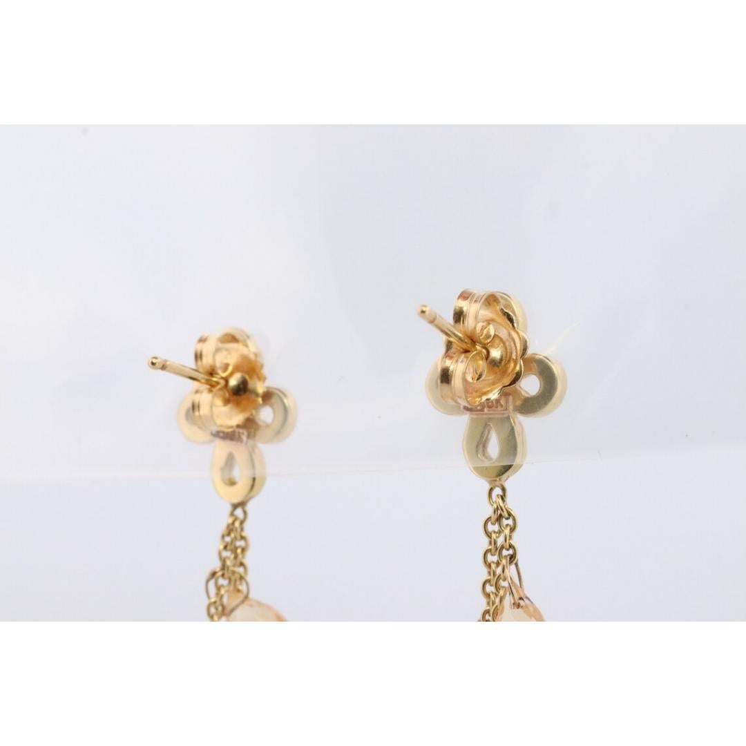 Boucles d'oreilles pendantes en citrine et diamant 18k. Boucles d'oreilles pendantes avec fleur en diamant 18k et pierres précieuses. en vente 3