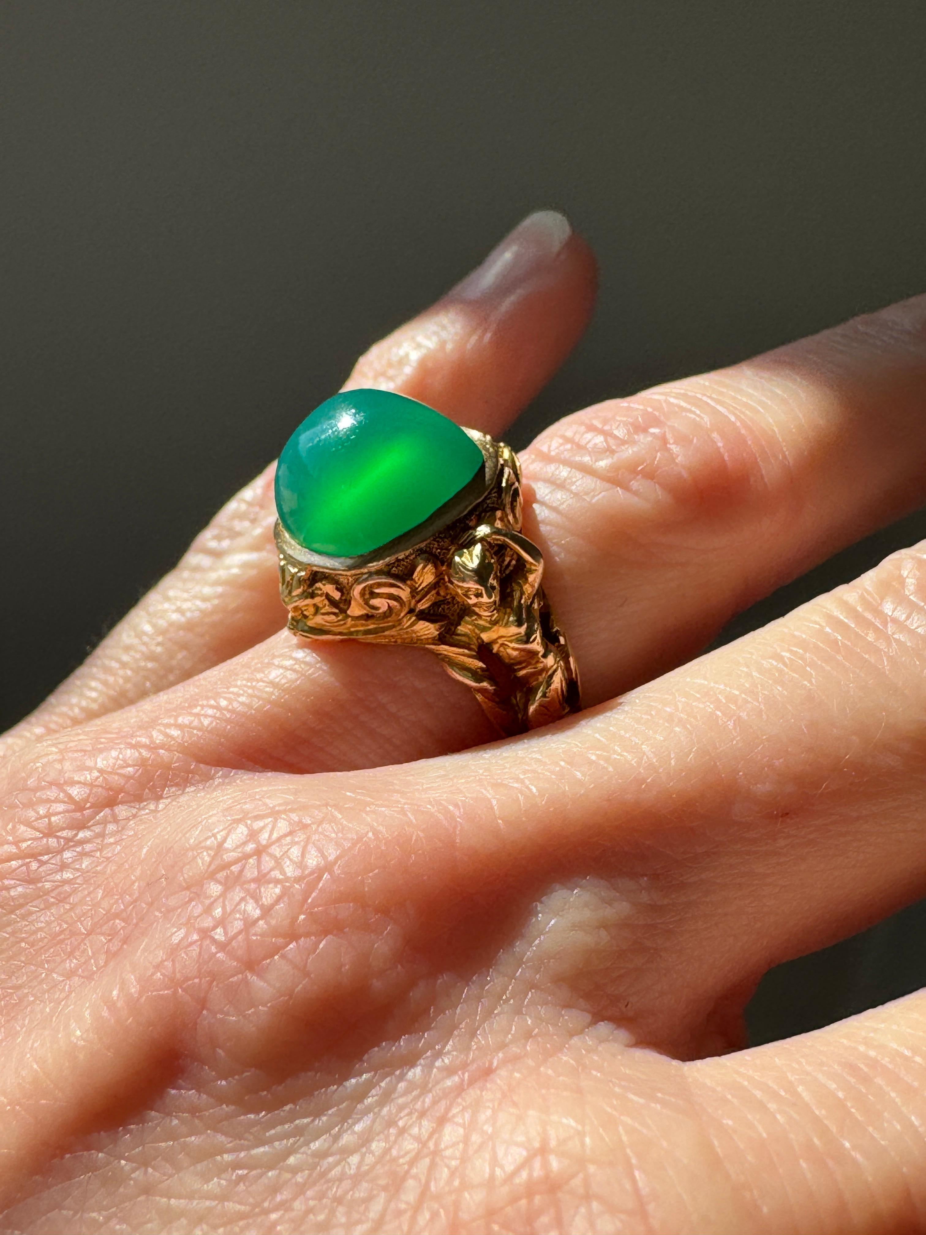 Women's or Men's 18K Classical Revival Ring of Pan and Bacchante For Sale