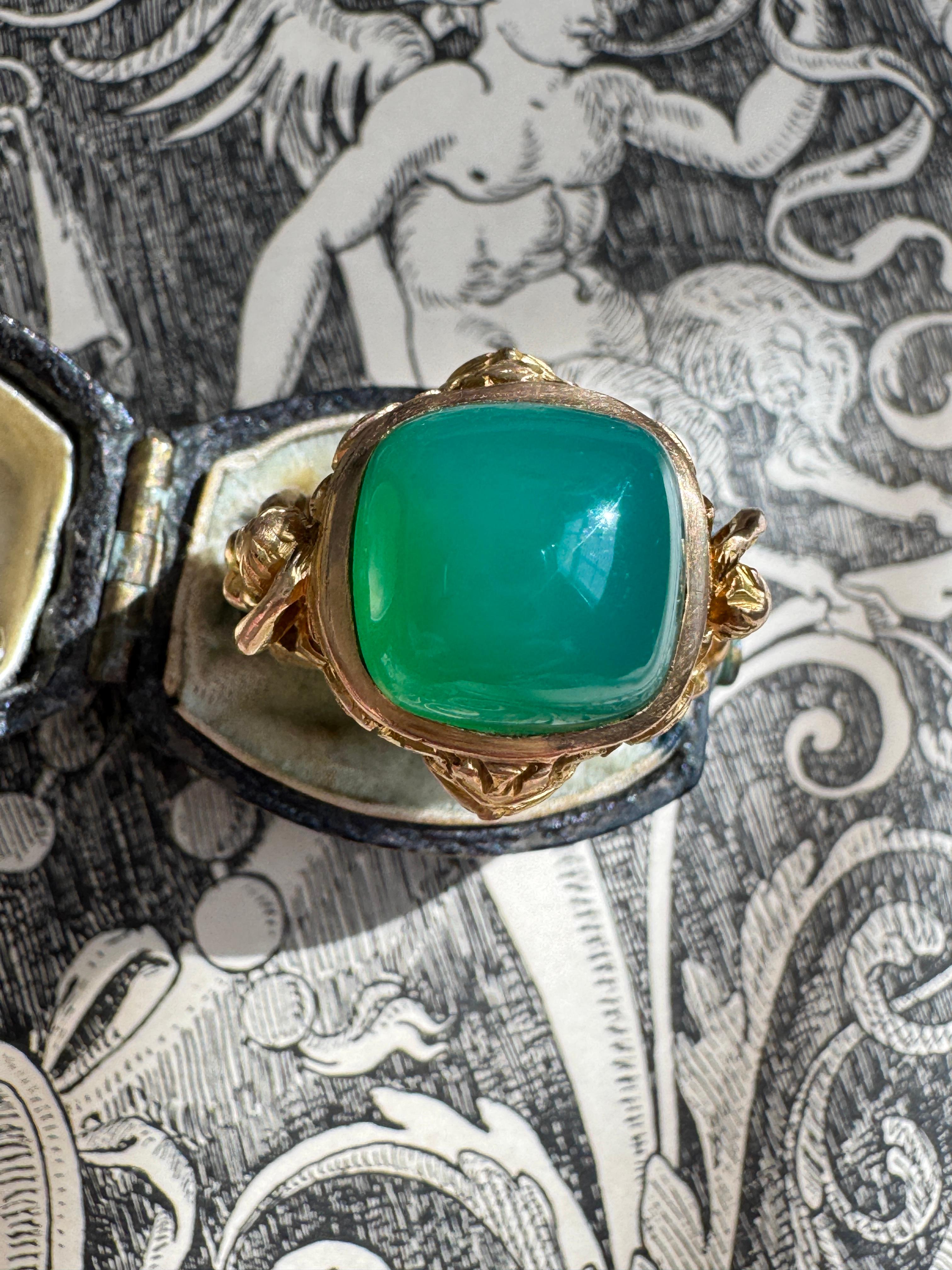 18K Classical Revival Ring of Pan and Bacchante For Sale 1