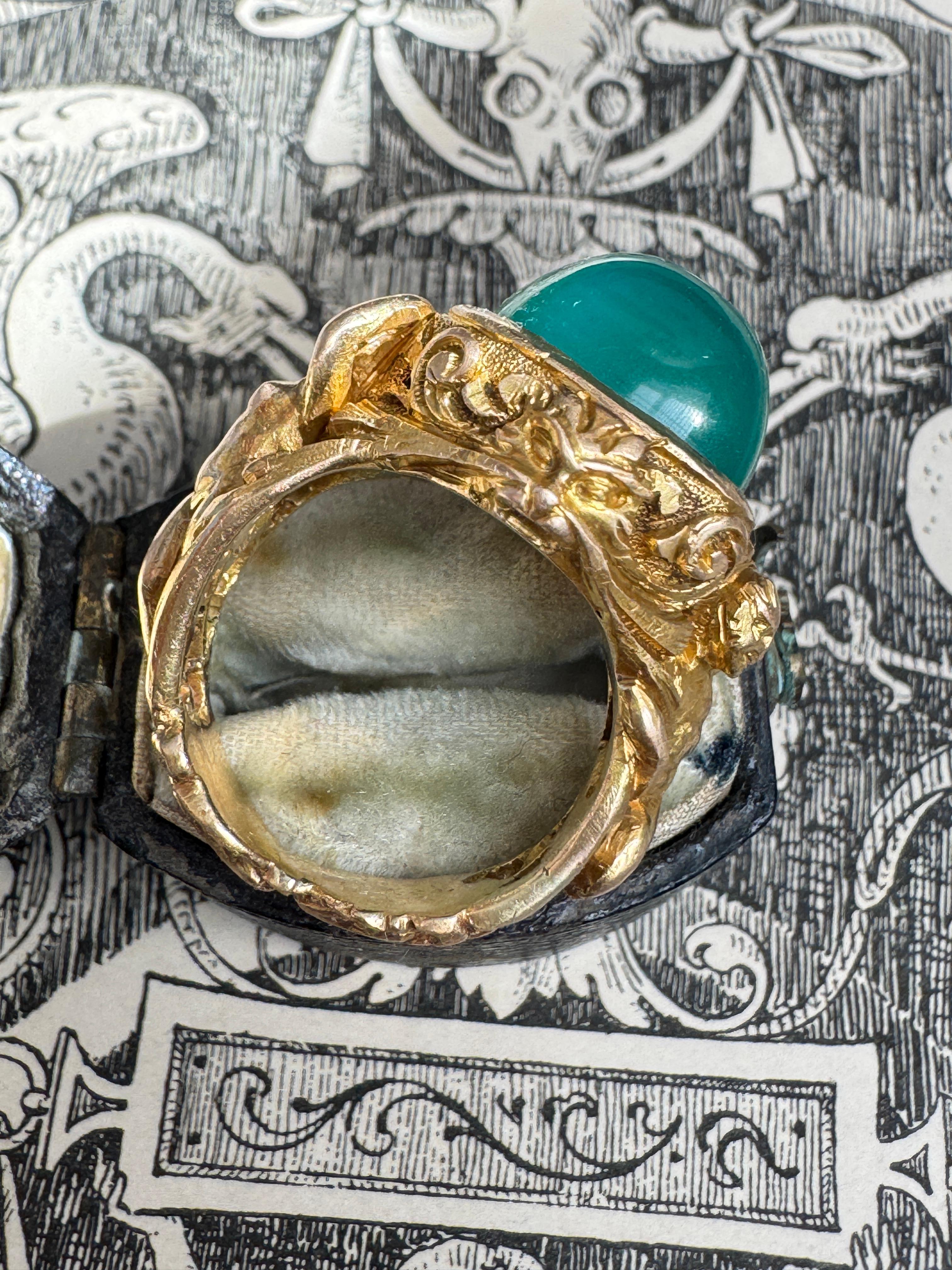 18K Classical Revival Ring of Pan and Bacchante For Sale 3