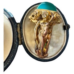 18K Classical Revival Ring of Pan and Bacchante