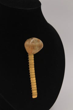 18K Claude Wesel "Vertèbres" "Vertebrae" Pendant Gold and Rutilated Quartz