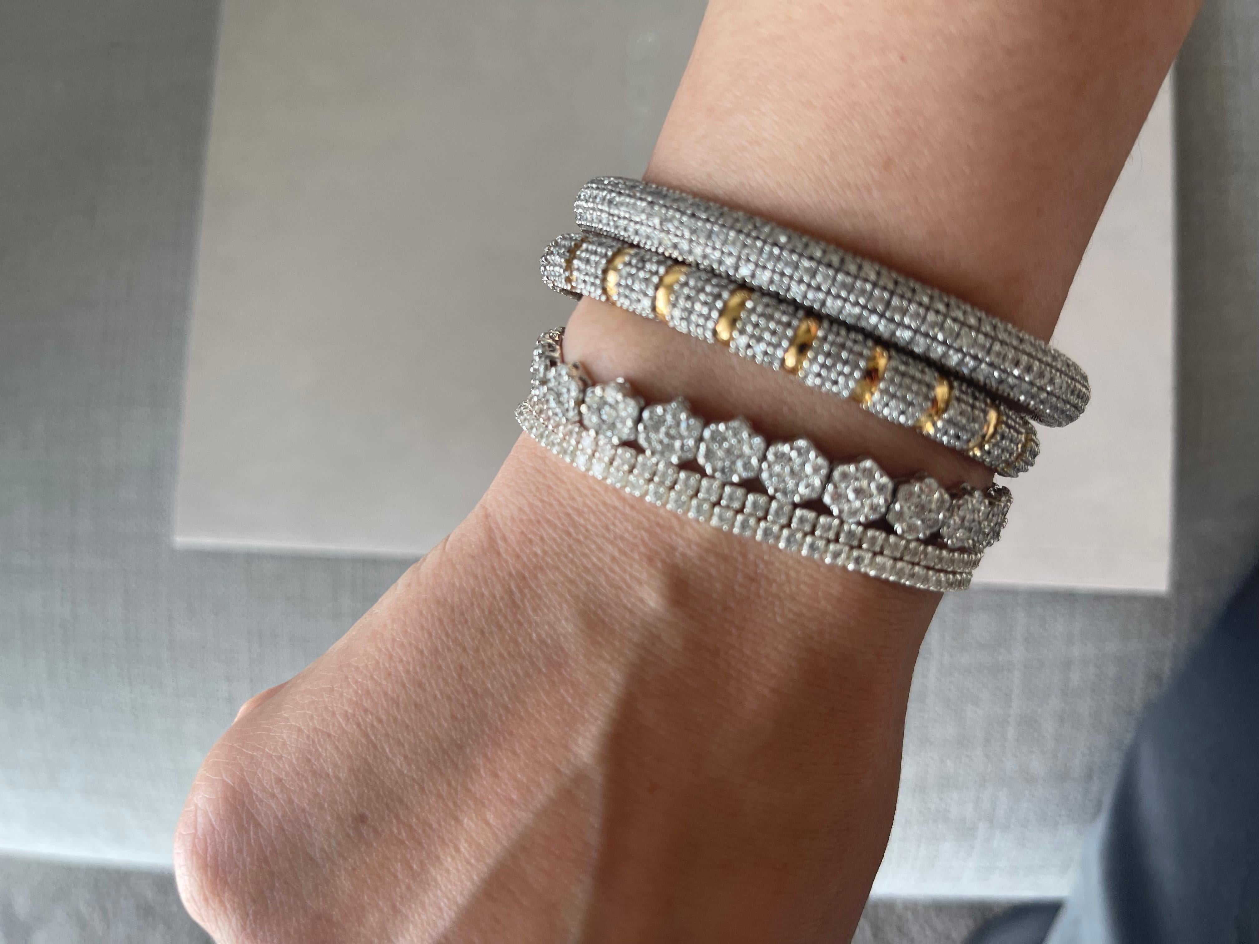 Pulsera Cllasique 18K Corte brillante en venta