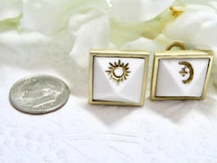 18k earrings, cocolite pyramids