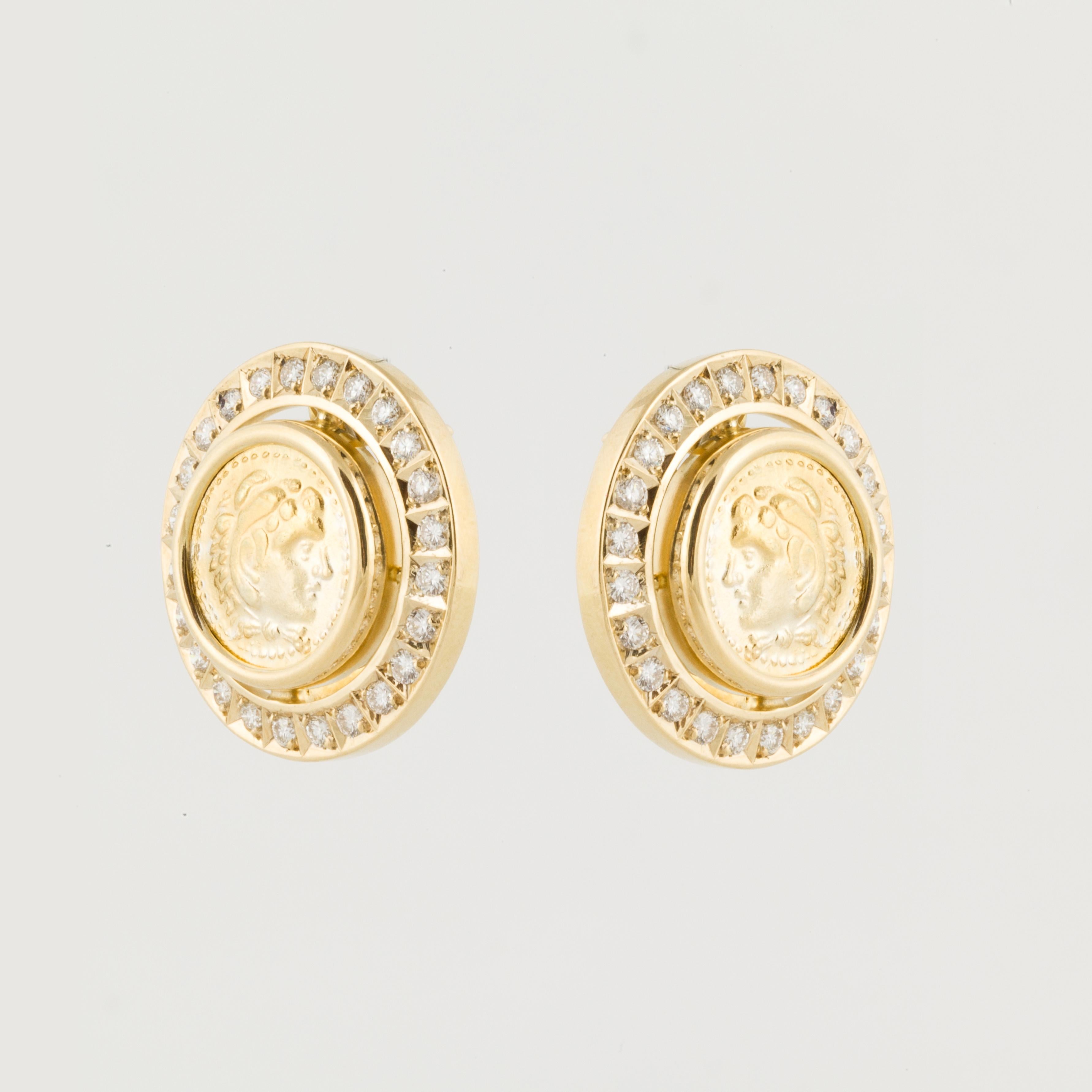 gold coins earrings