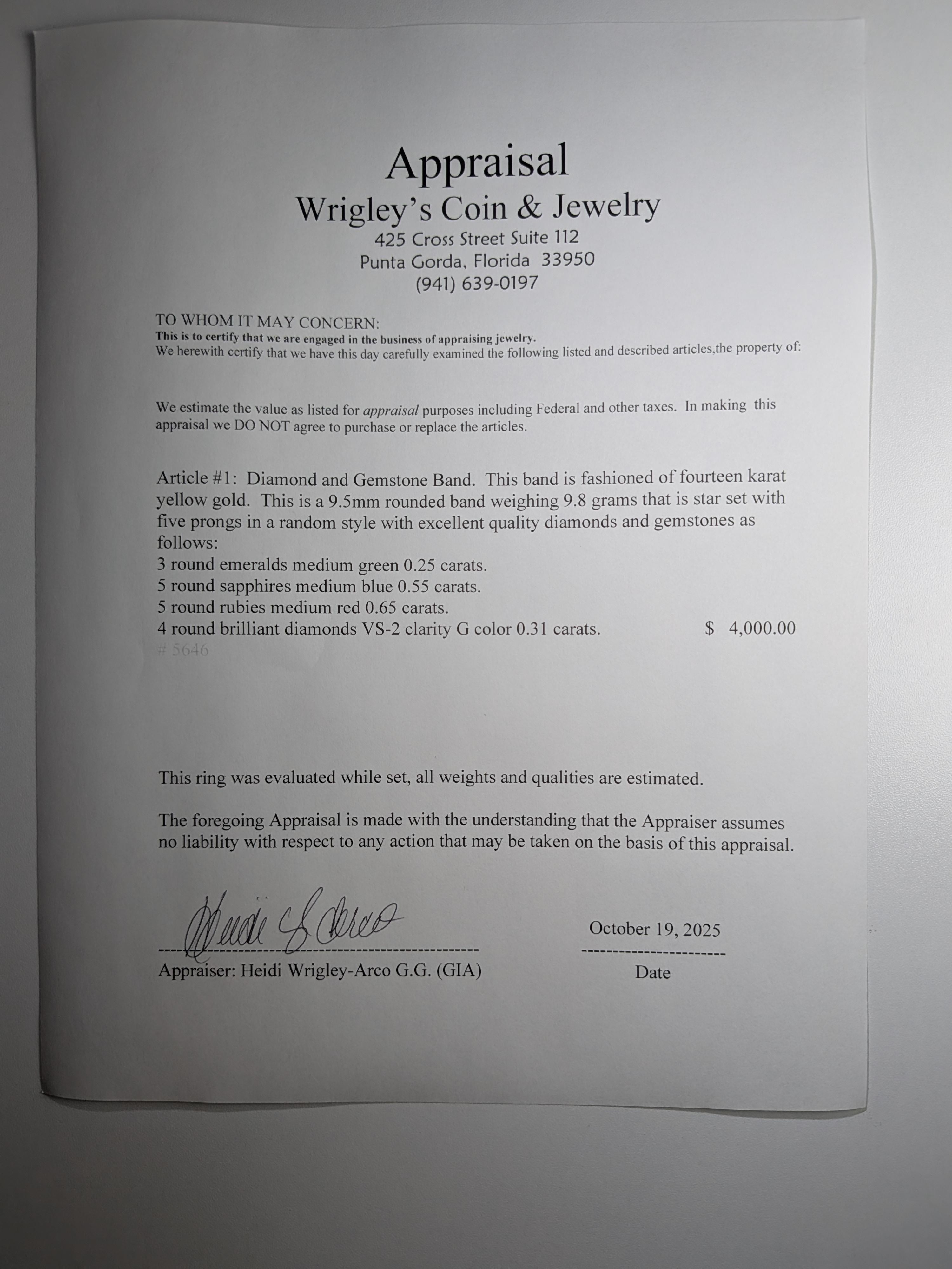 Fascia larga Confetti 18k. Anello con diamante, rubino, zaffiro, smeraldo, castone a stella, zingaro in vendita 3