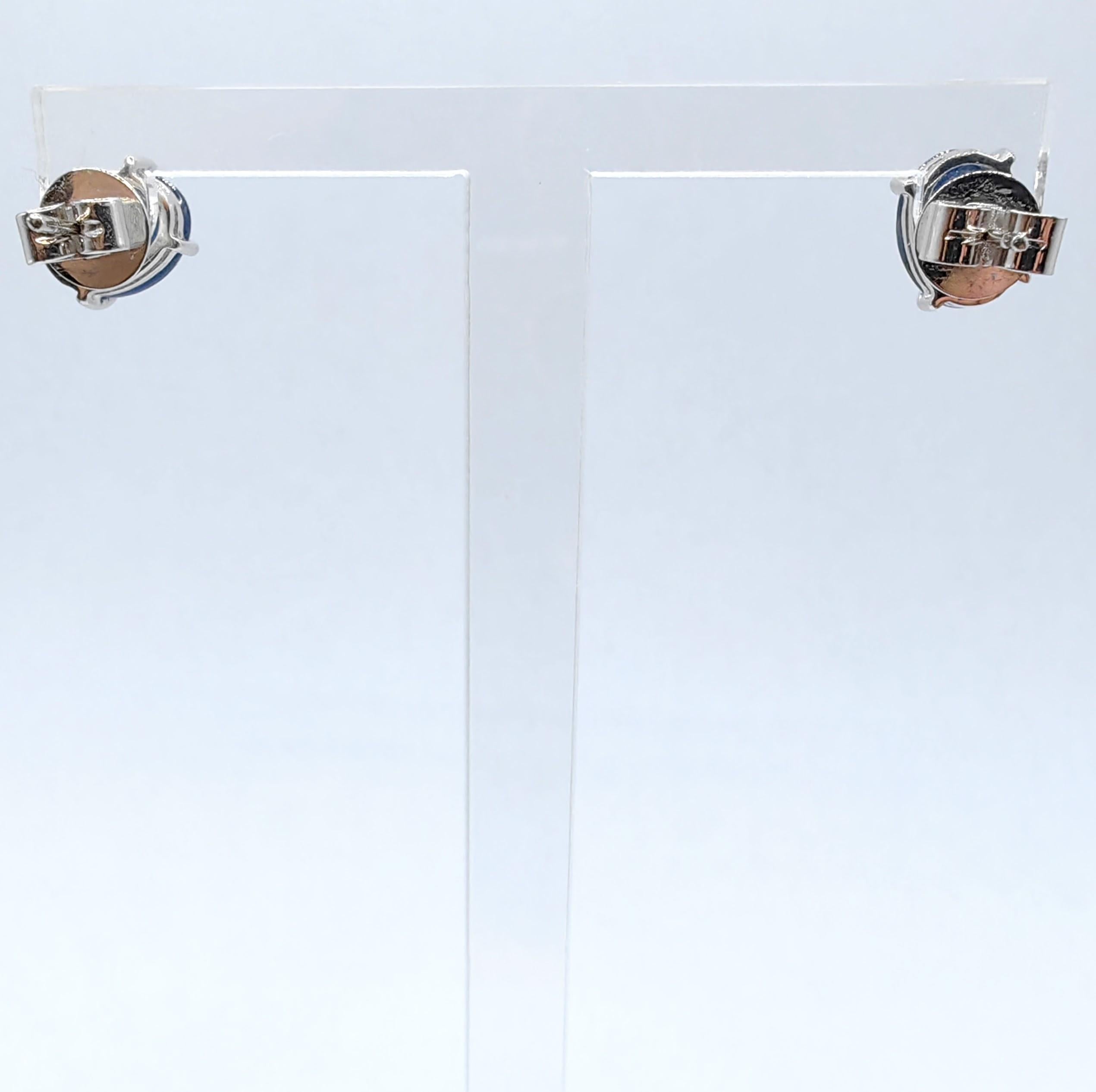 Orecchini convertibili con zaffiro e diamante in 18 carati - Borchie a cabochon con gocce a cuore in vendita 5