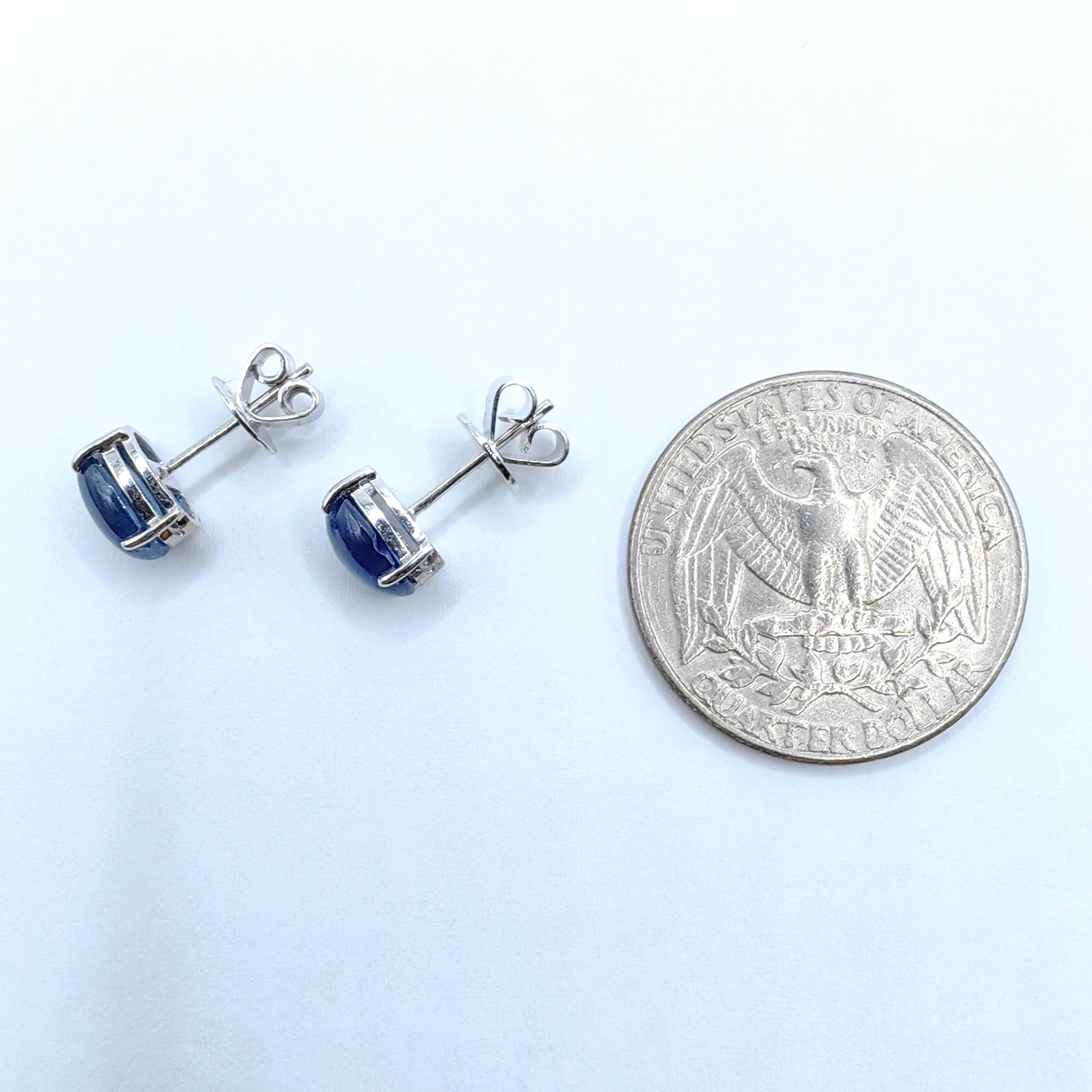 Orecchini convertibili con zaffiro e diamante in 18 carati - Borchie a cabochon con gocce a cuore in vendita 8