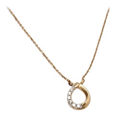 18k Rose Gold Dainty Teardrop Necklace Diamond Cluster Layering Necklace