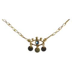 18K Dangling Eye necklace