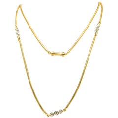 Antique 18 Karat David Webb Diamond Necklace Yellow Gold 1.66 Carat