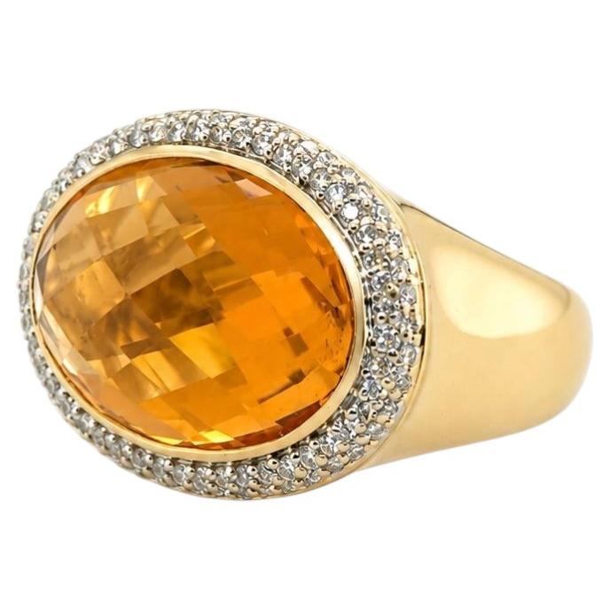 18-karätiger Citrin- und Diamantring von David Yurman im Angebot
