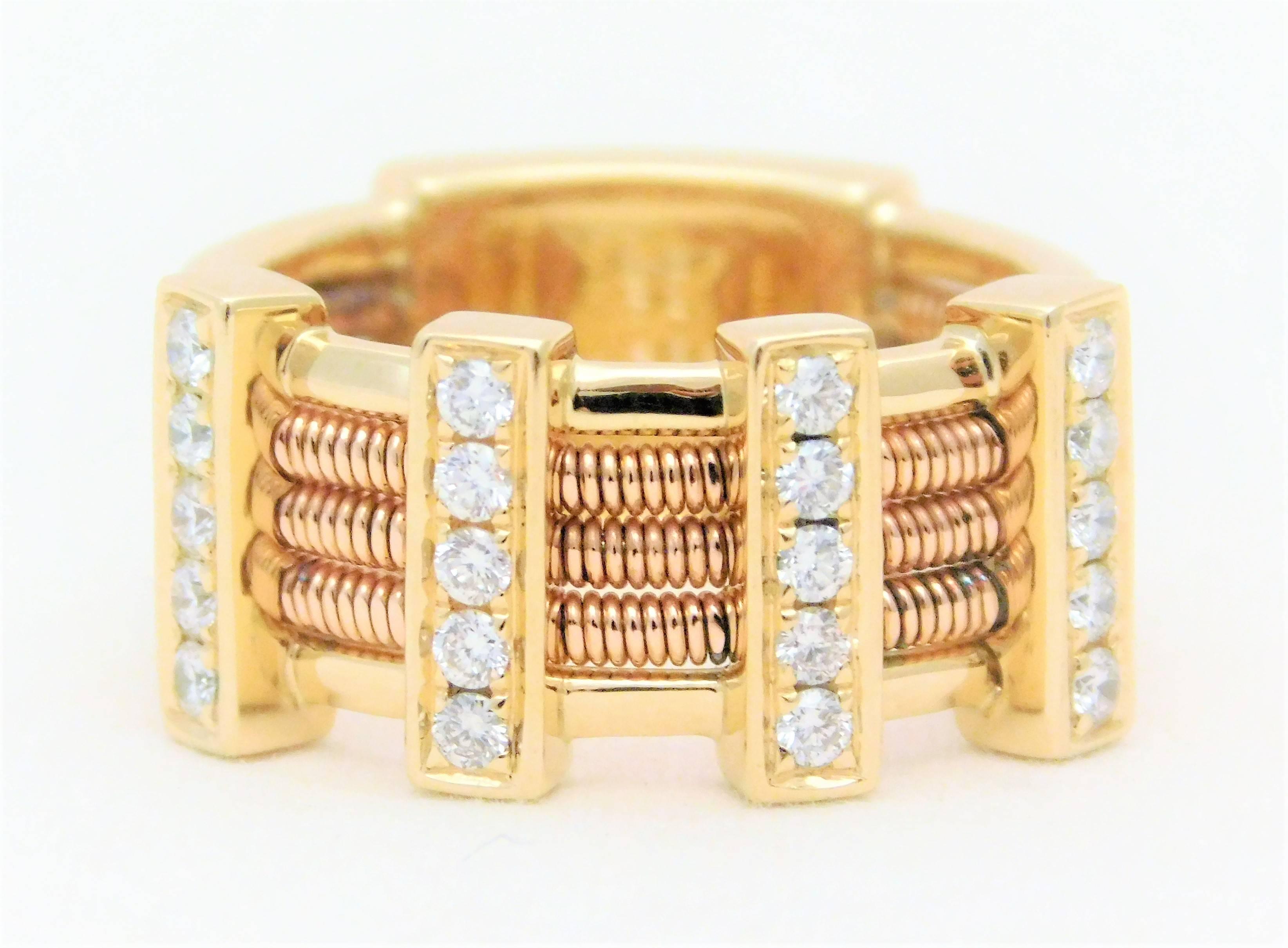 18 Karat Designer Diamond Stack Ring 1