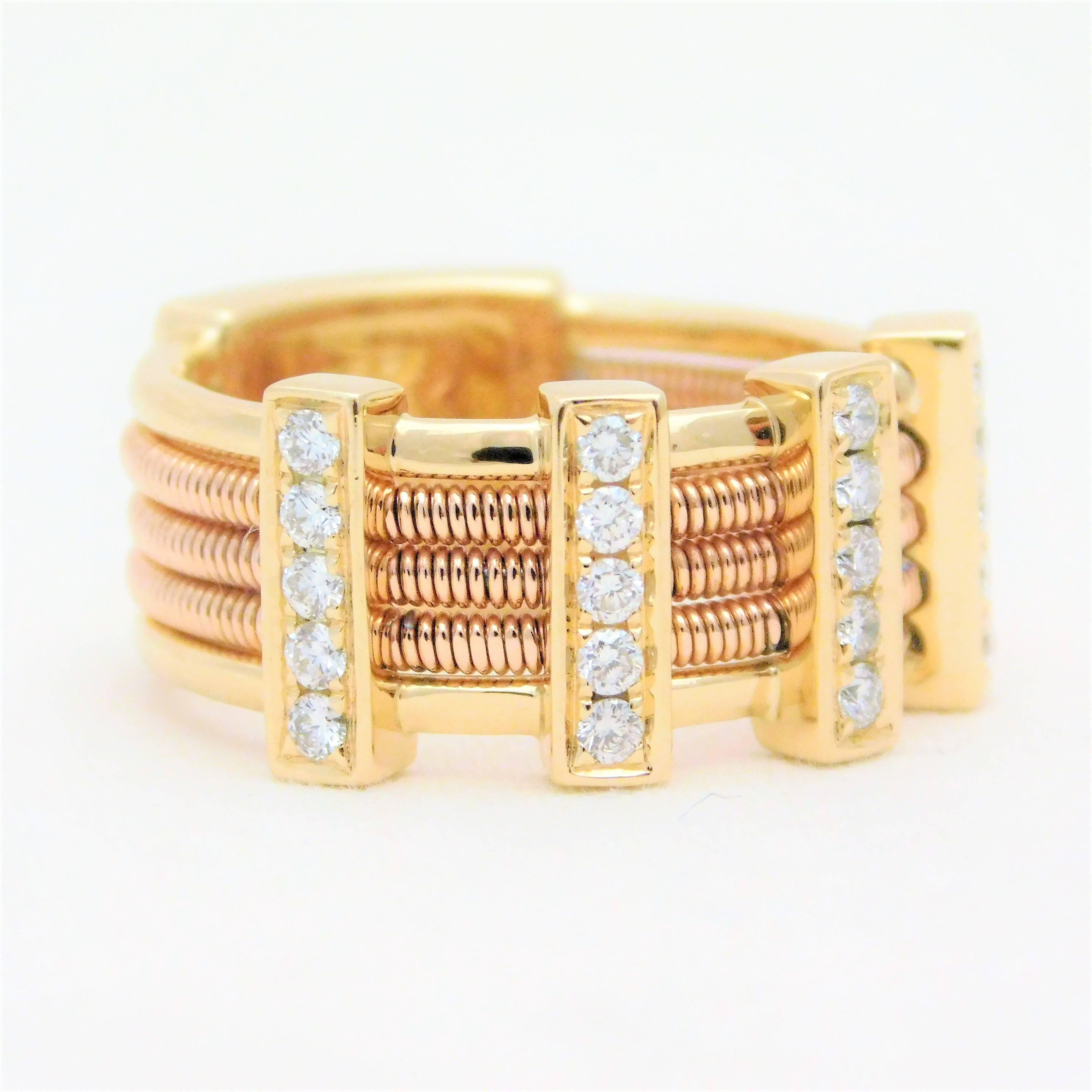 18 Karat Designer Diamond Stack Ring 2