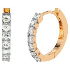 Diamante 18K 14 pezzi Orecchini a cerchio con diamante Orecchini Huggies con diamante