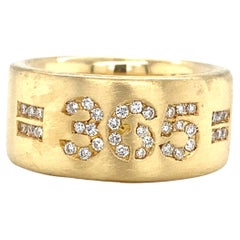 18k Diamond 
365
 Wide Band Yellow Gold