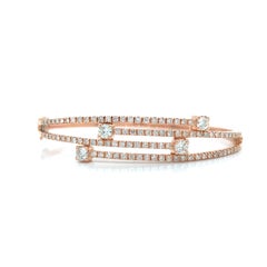 18K Diamant 4-Reihen Armreif Gelbgold