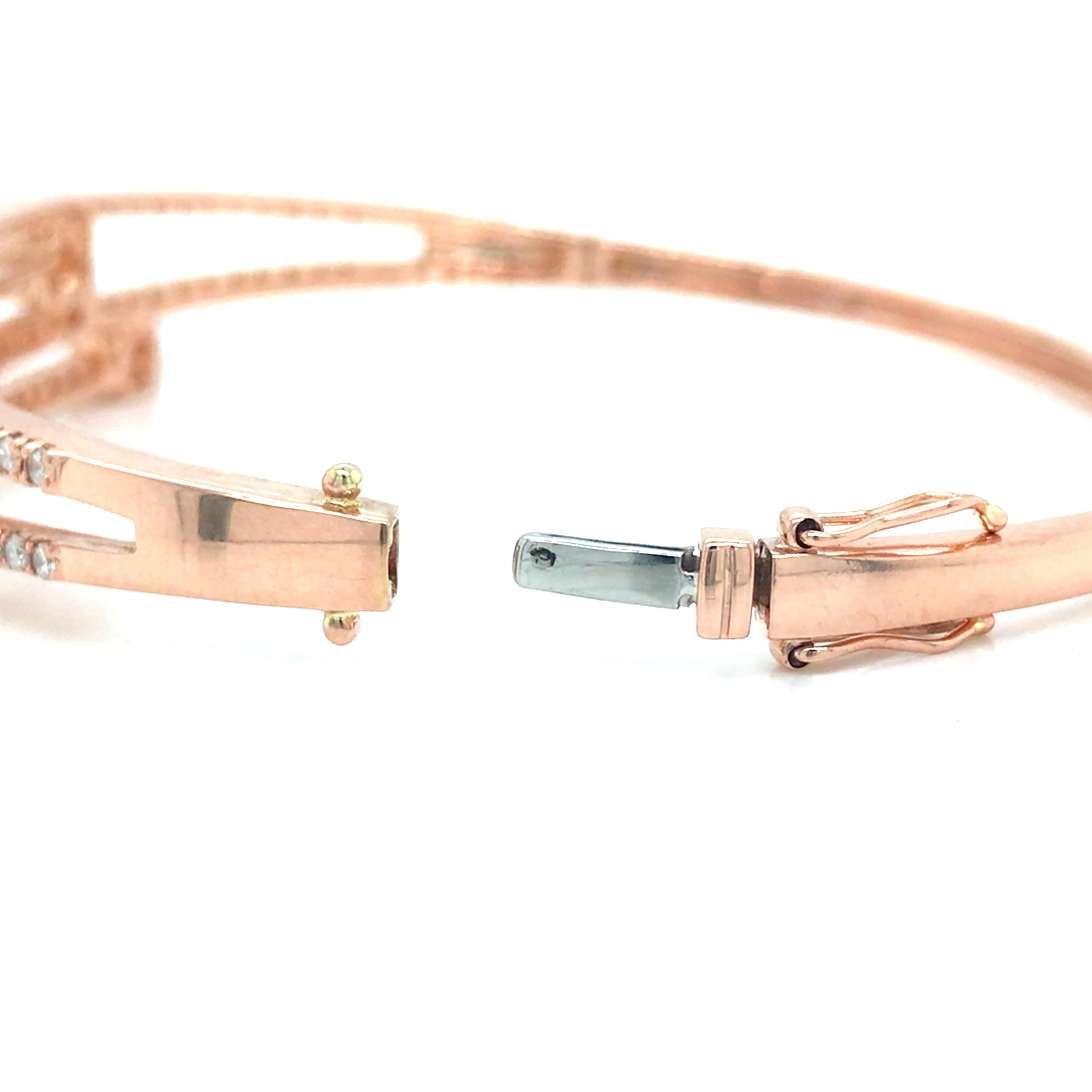 18K Diamant 4-Reihen Armreif Gelbgold im Angebot 1
