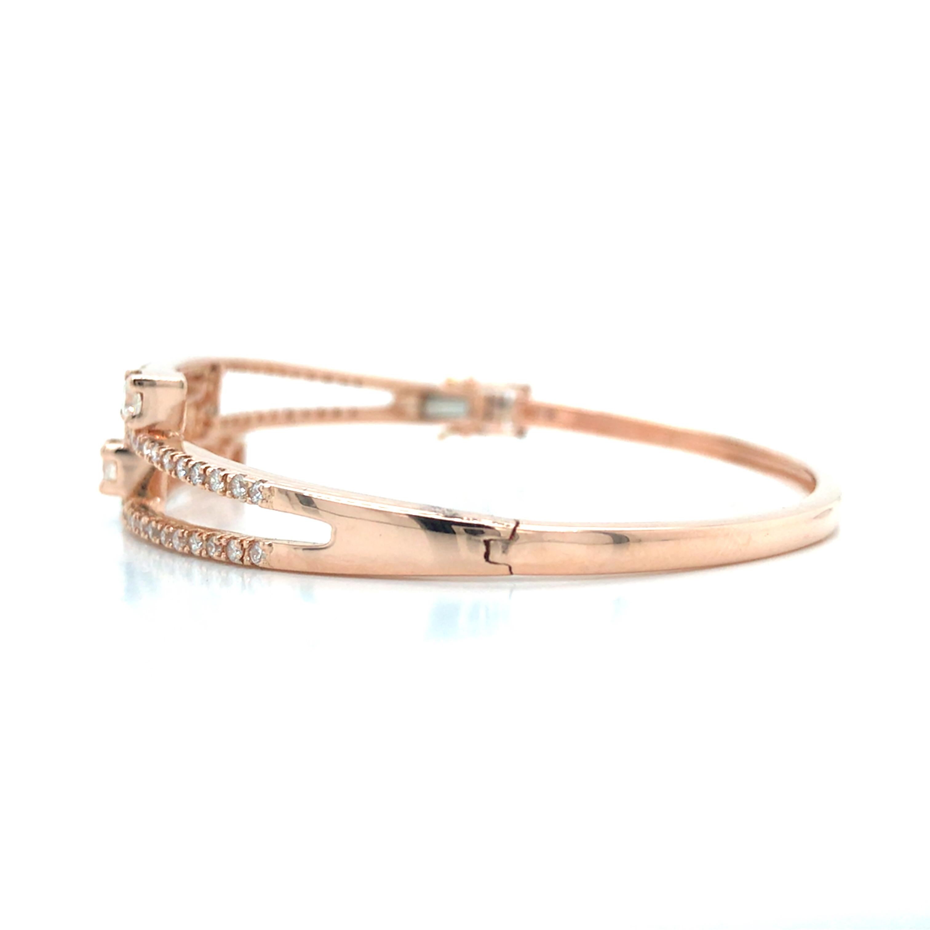 18K Diamant 4-Reihen Armreif Gelbgold im Angebot 2