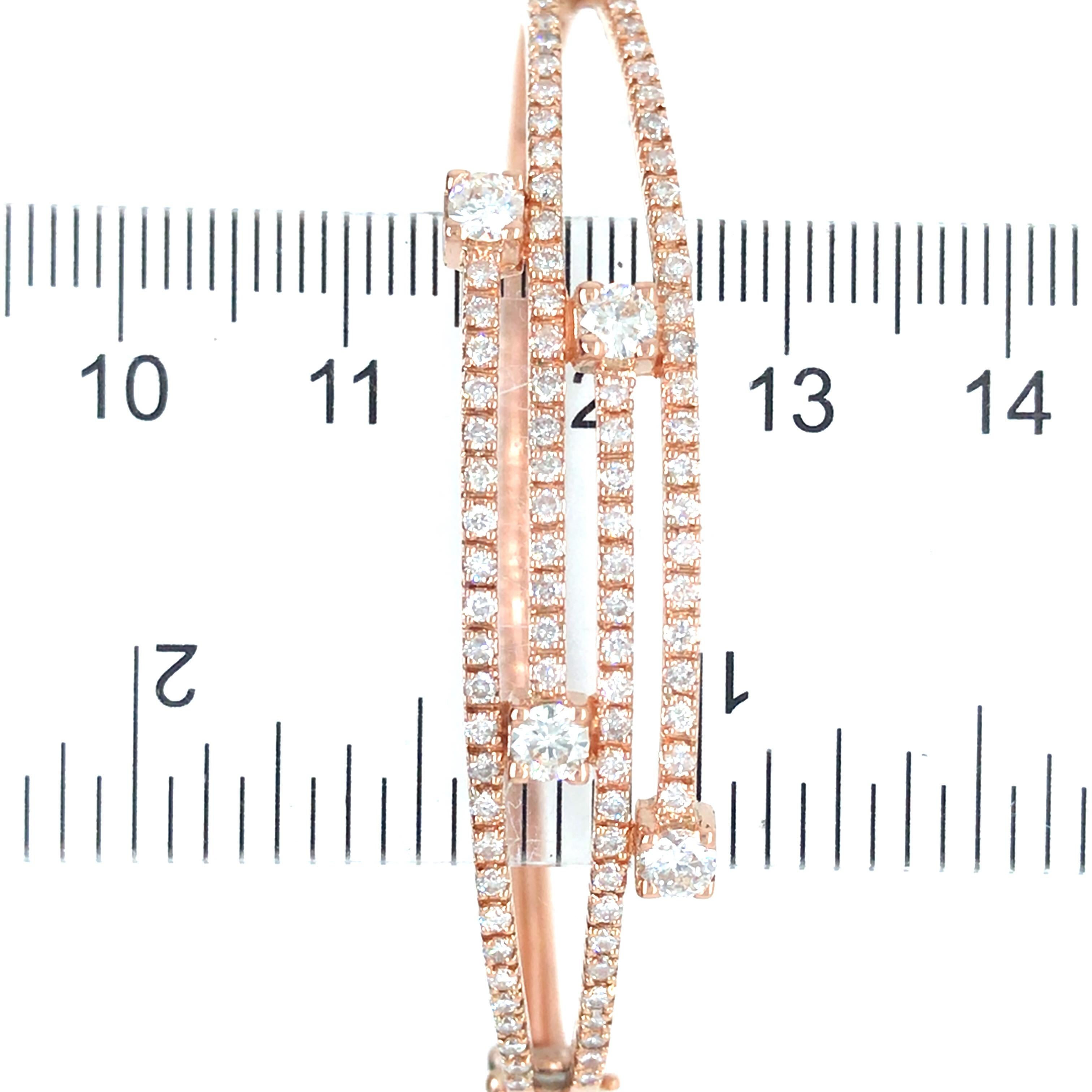 18K Diamant 4-Reihen Armreif Gelbgold im Angebot 3