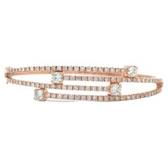 18K Diamant 4-Reihen Armreif Gelbgold