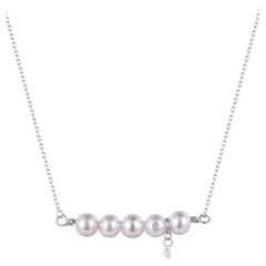 18k Diamond Akoya Pearl Pendant Necklace