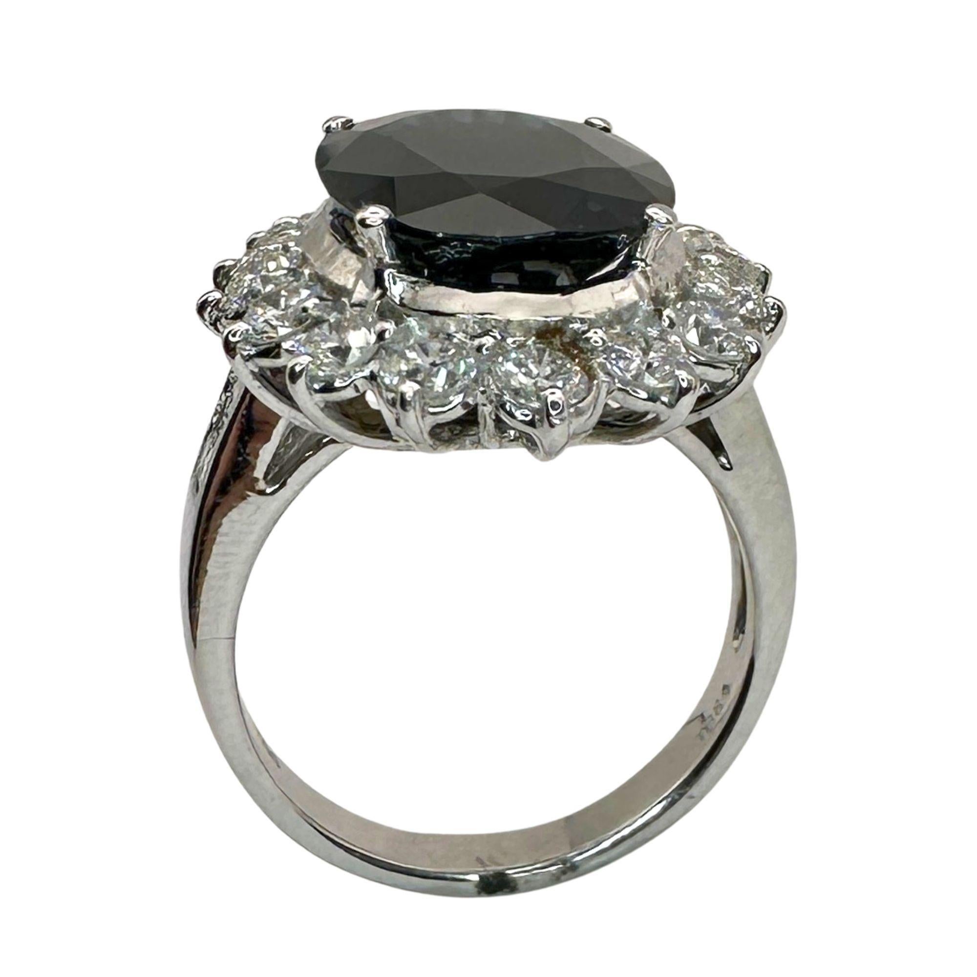 18k Diamond and Australian Sapphire Princess Diana Ring For Sale 2