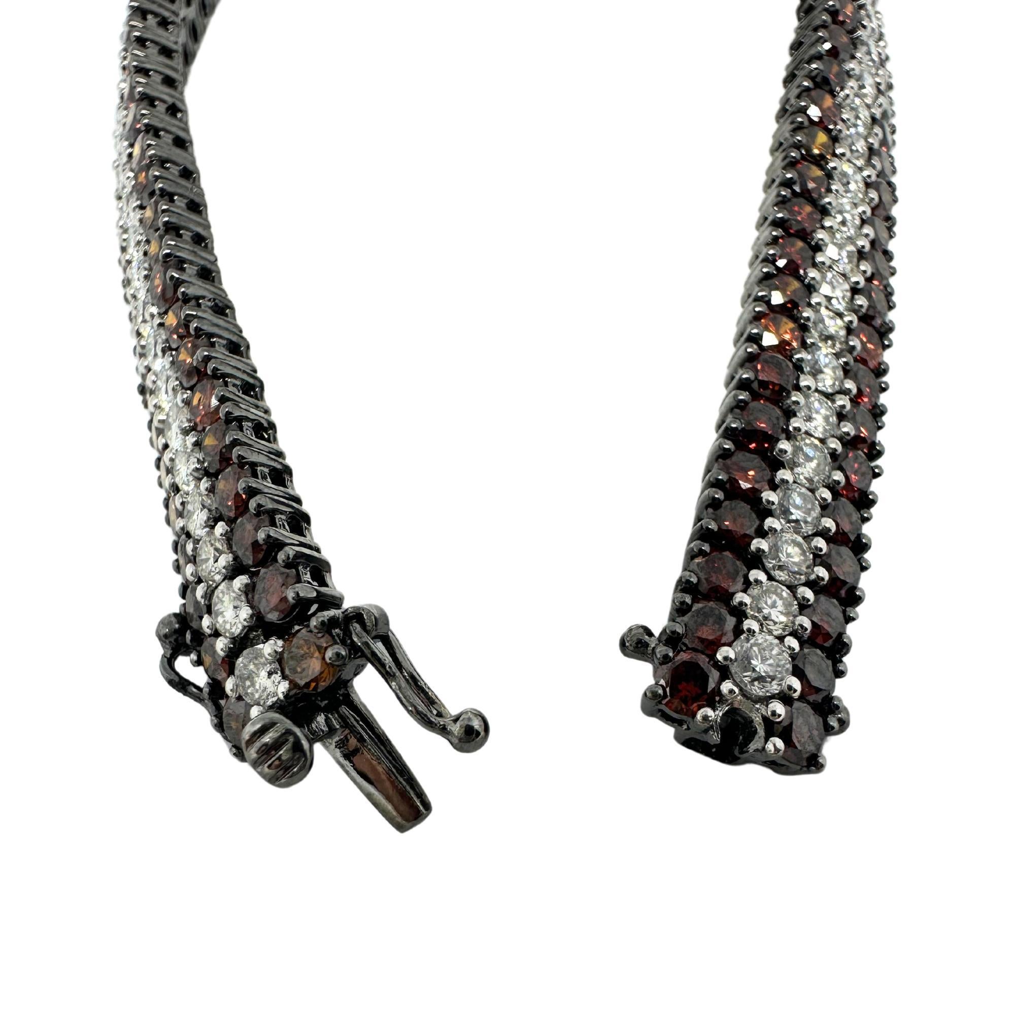 Bracelet en diamant 18K et diamant brun en vente 3