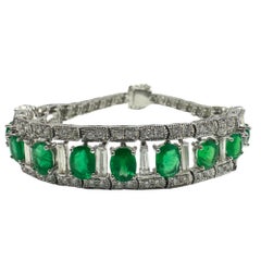 18K Diamant- und Smaragd-Armband