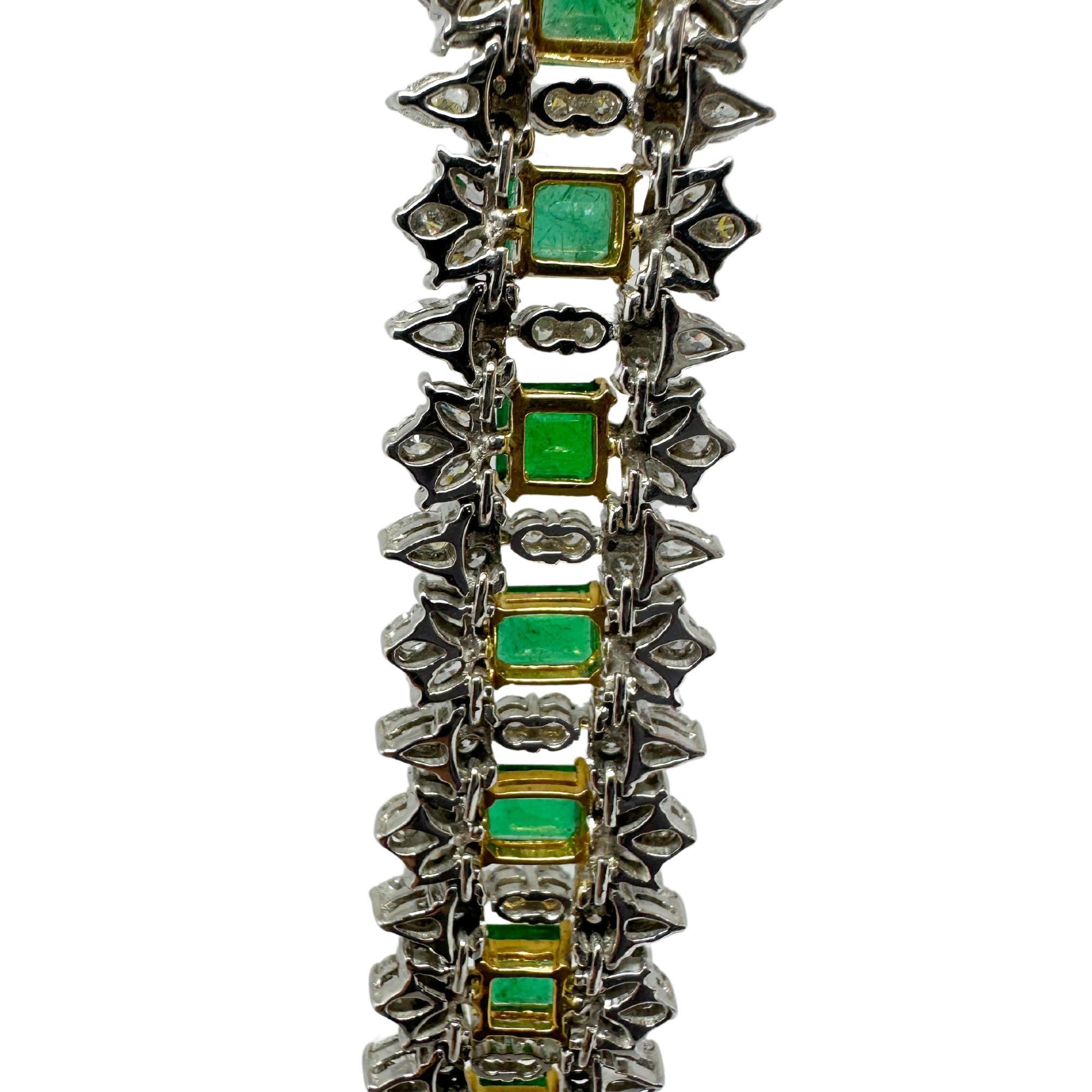 Bracelet en diamant et émeraude 18K en vente 1