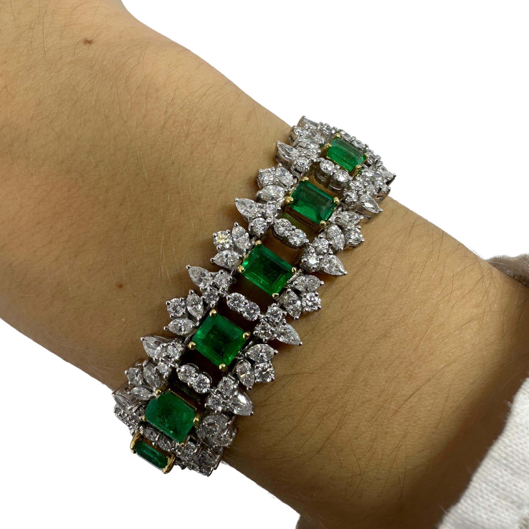 Bracelet en diamant et émeraude 18K en vente 2