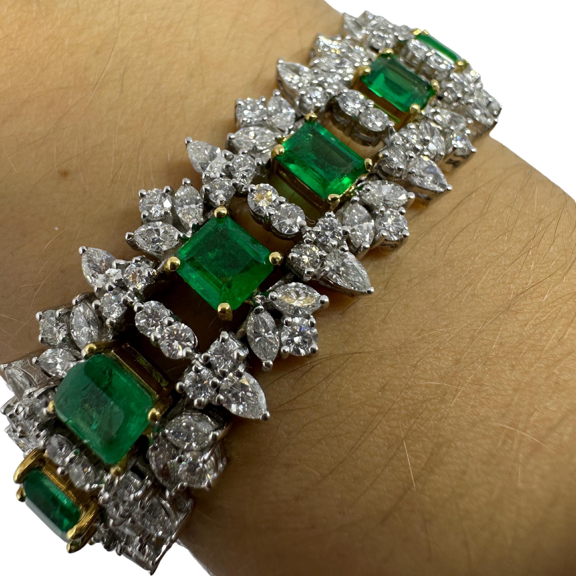 Bracelet en diamant et émeraude 18K en vente 3