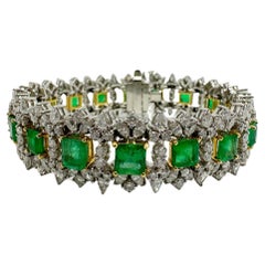 18K Diamant- und Smaragd-Armband