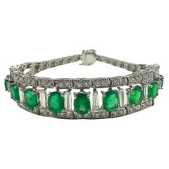 18K Diamond and Emerald Bracelet