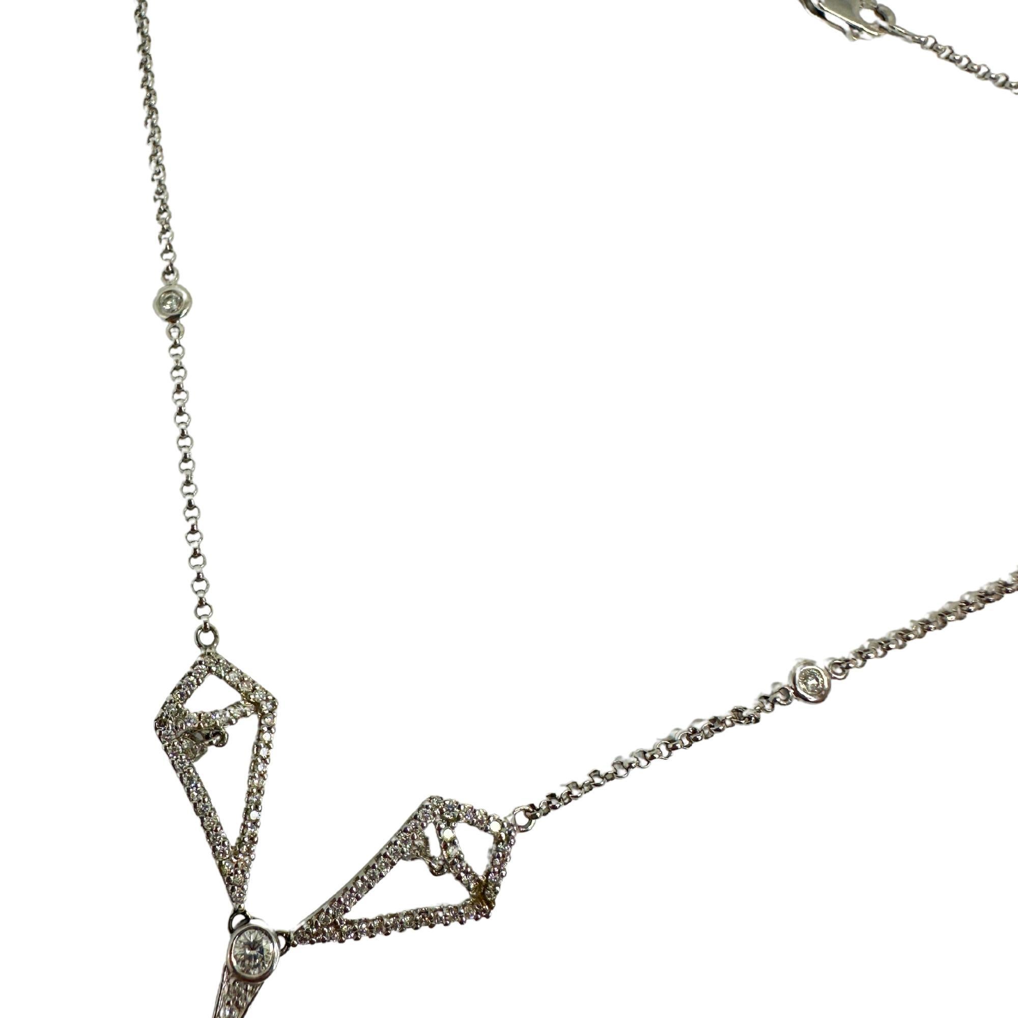Collana di diamanti e smeraldi 18K in vendita 1