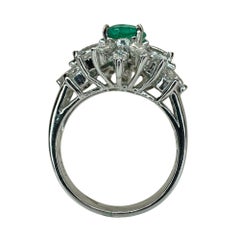 18k Diamond and Emerald Ring