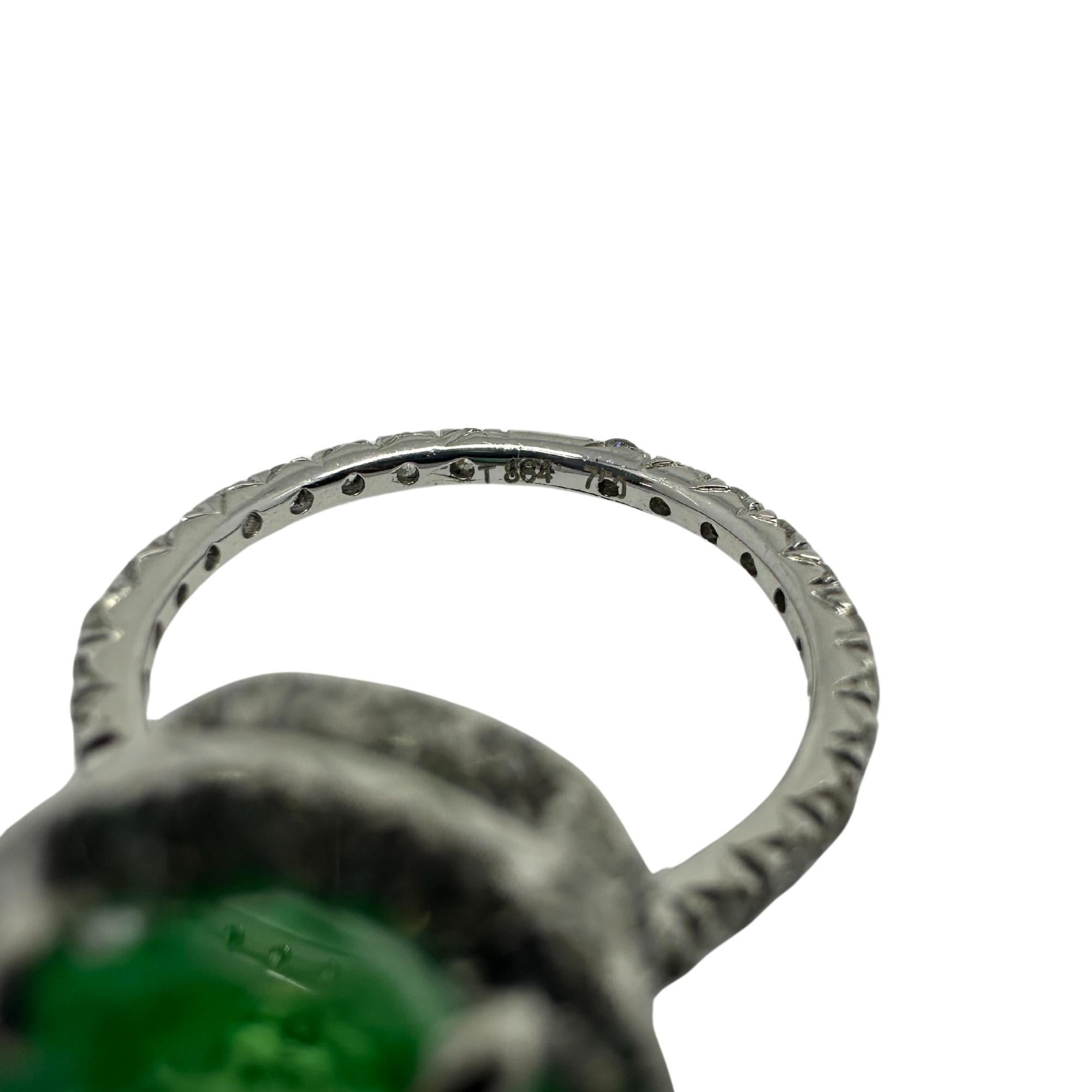 Women's or Men's 18k Diamond and Emerald Ring For Sale