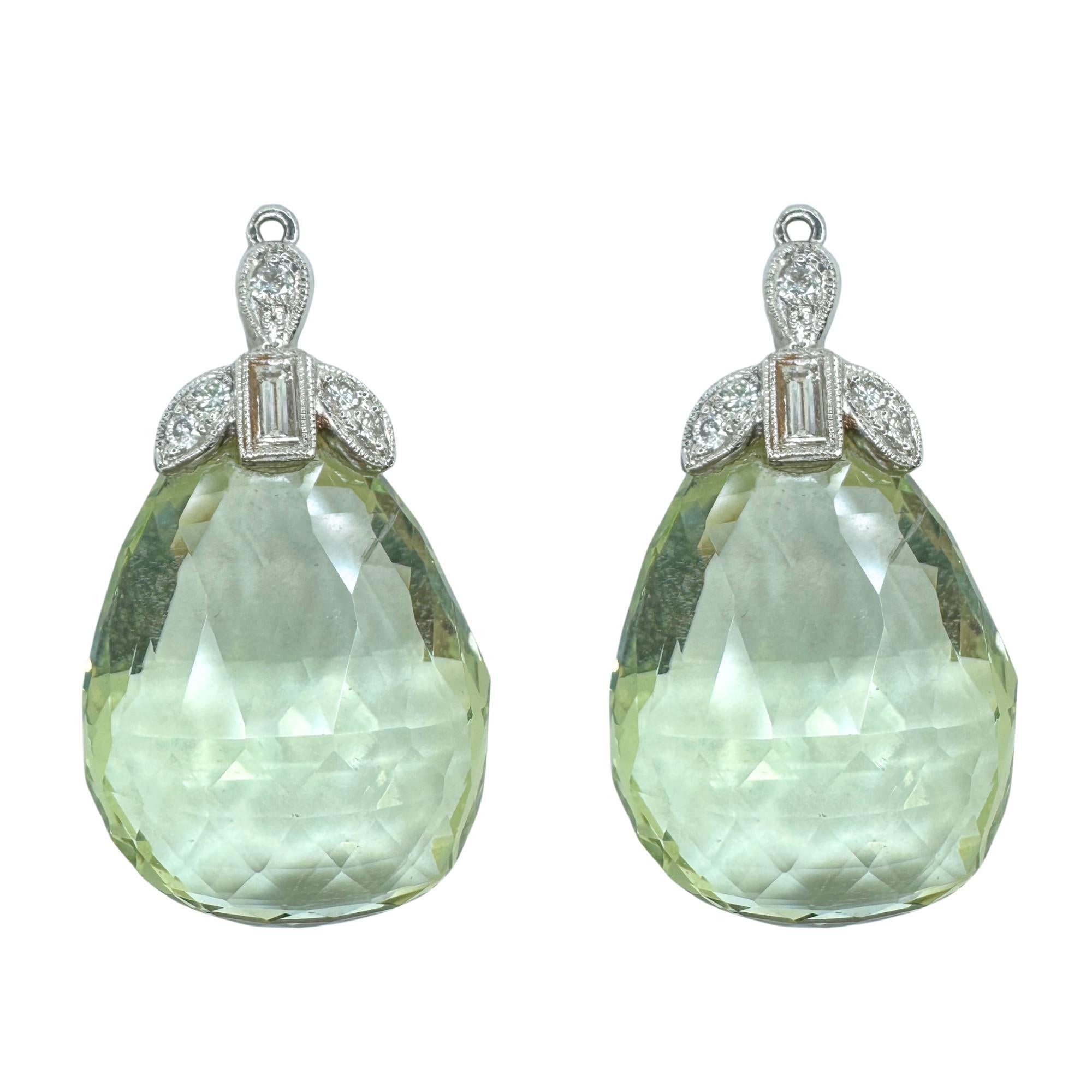 Boucles d'oreilles jour et nuit en diamant et vert d'eau et de béryl 18k Pour femmes en vente