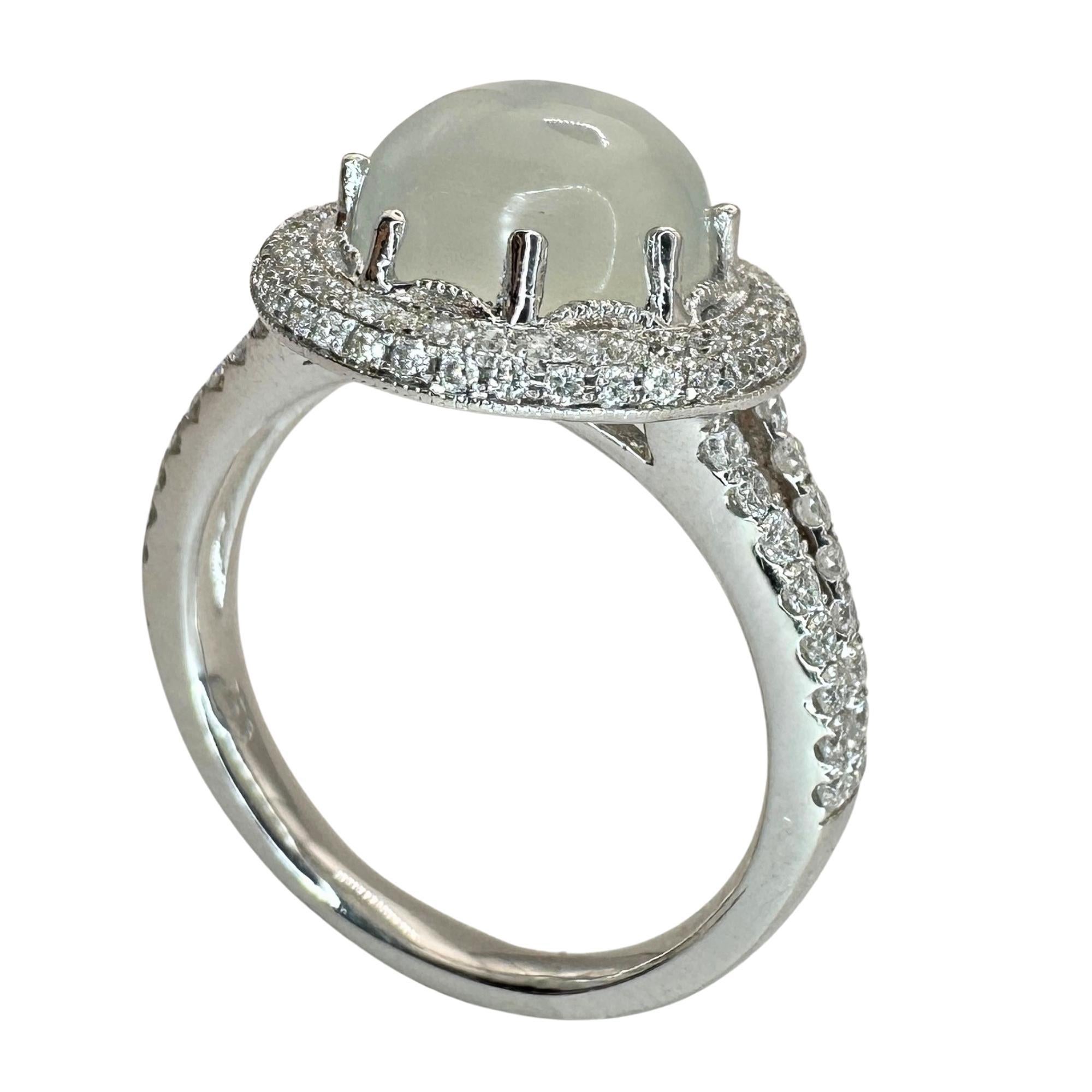 Women's 18K Diamond and Moonstone Ring For Sale