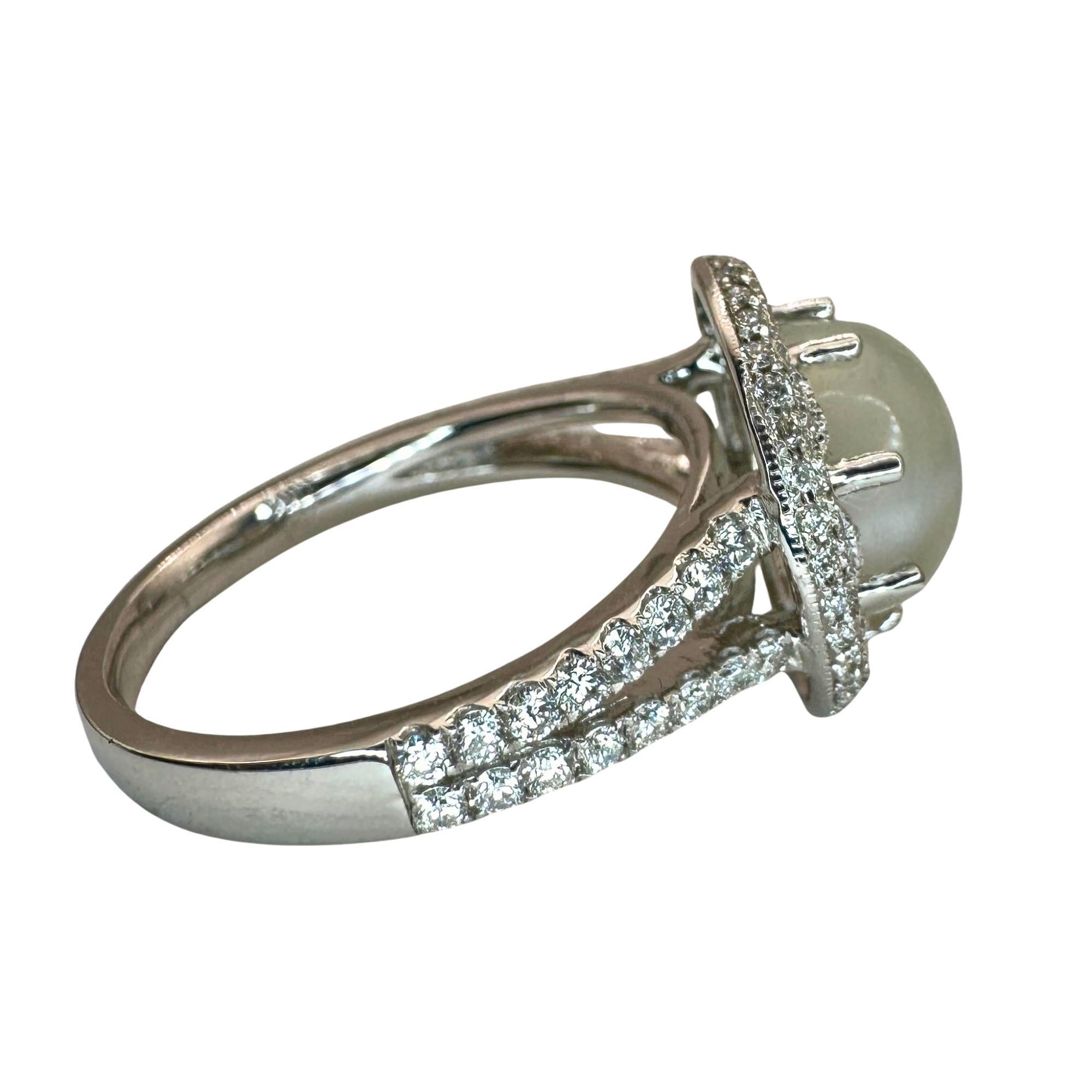 Ring aus 18 Karat Diamant und Mondstein 2