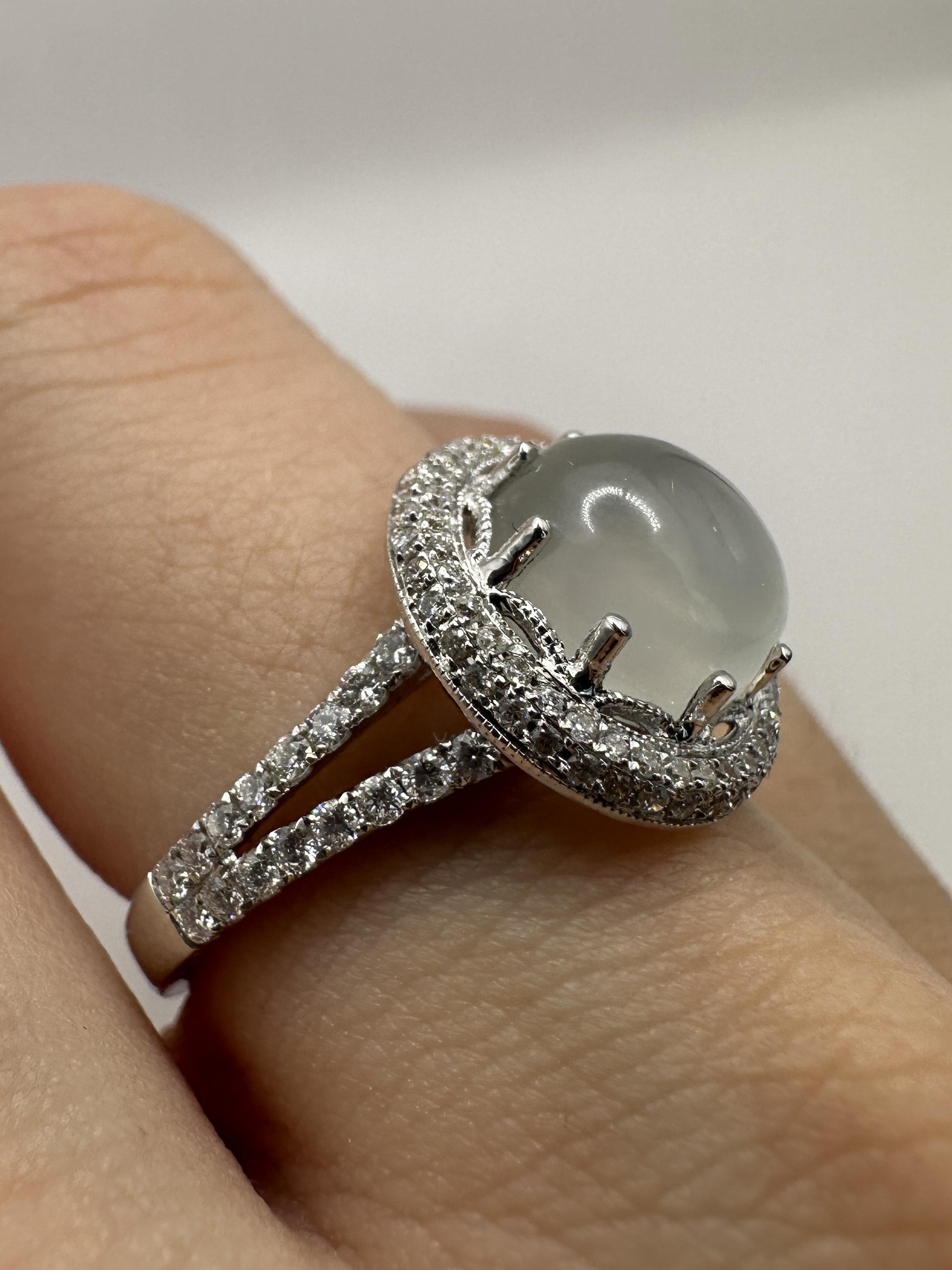 Ring aus 18 Karat Diamant und Mondstein 3