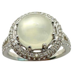 18K Diamond and Moonstone Ring